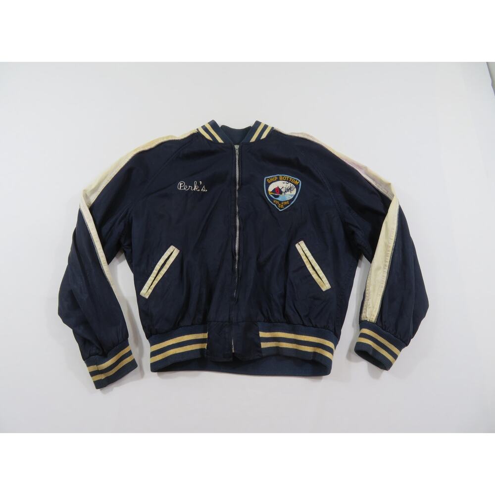 Ship Bottom Volunteer Fire Department 1960s Jacket Sz L-XL Blue White